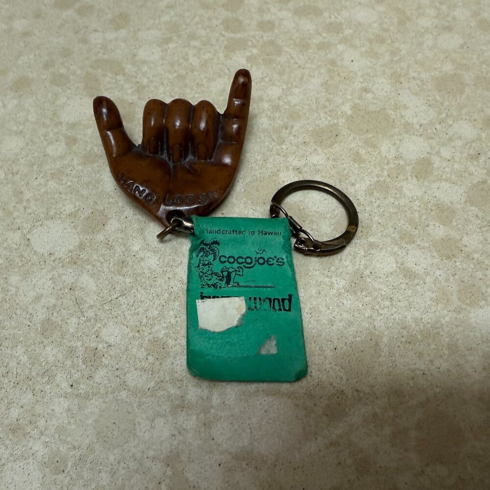 Hang Loose Keychain Signed Stamped Keyring